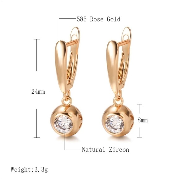 NEW Diamond Drop Rose Gold Earrings - Picture 4 of 11
